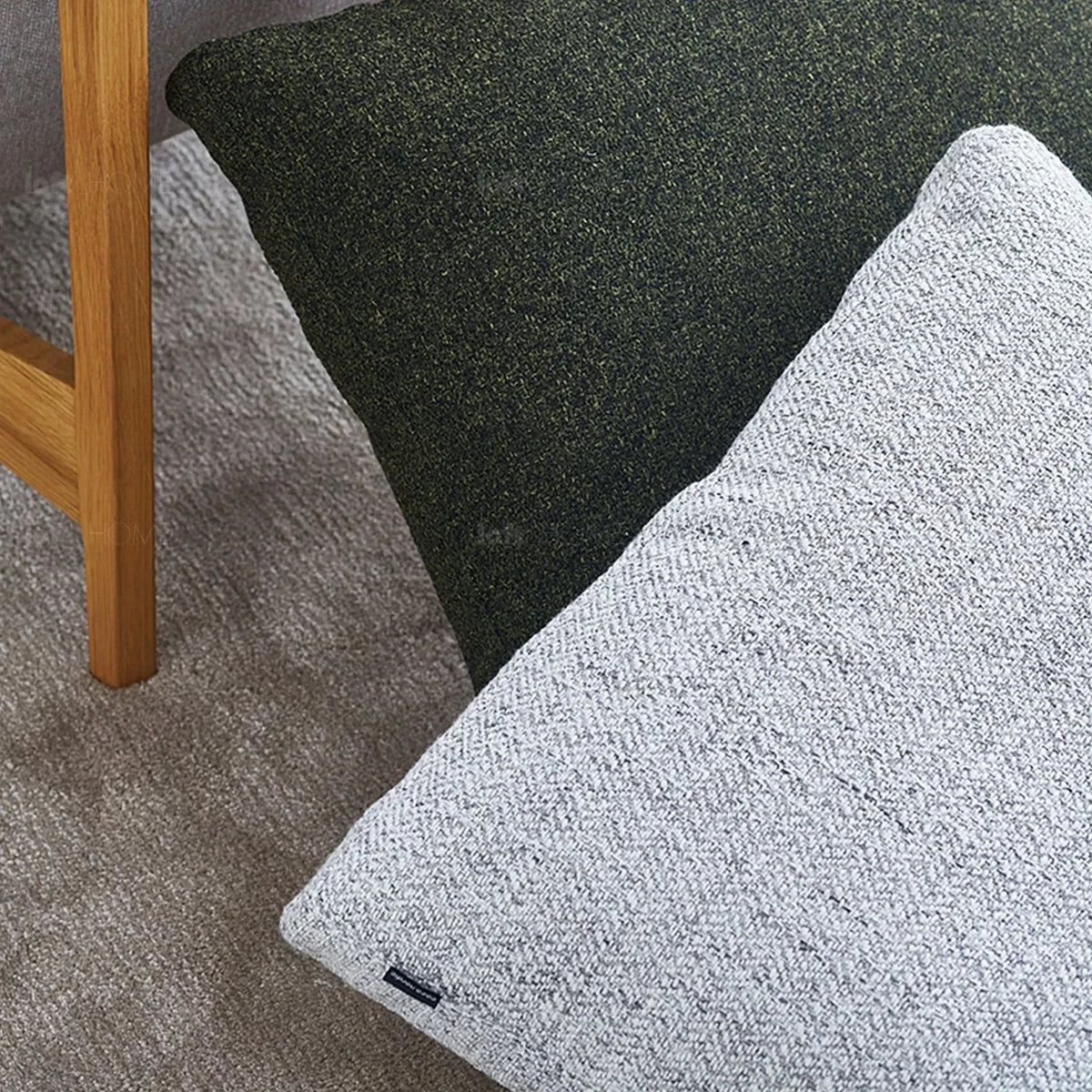 Minimalist fabric sofa pillow nor white primary product view.