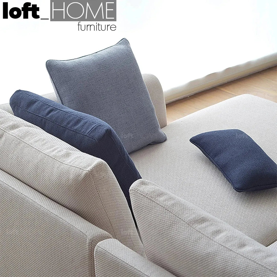 Minimalist fabric sofa pillow pale blue primary product view.