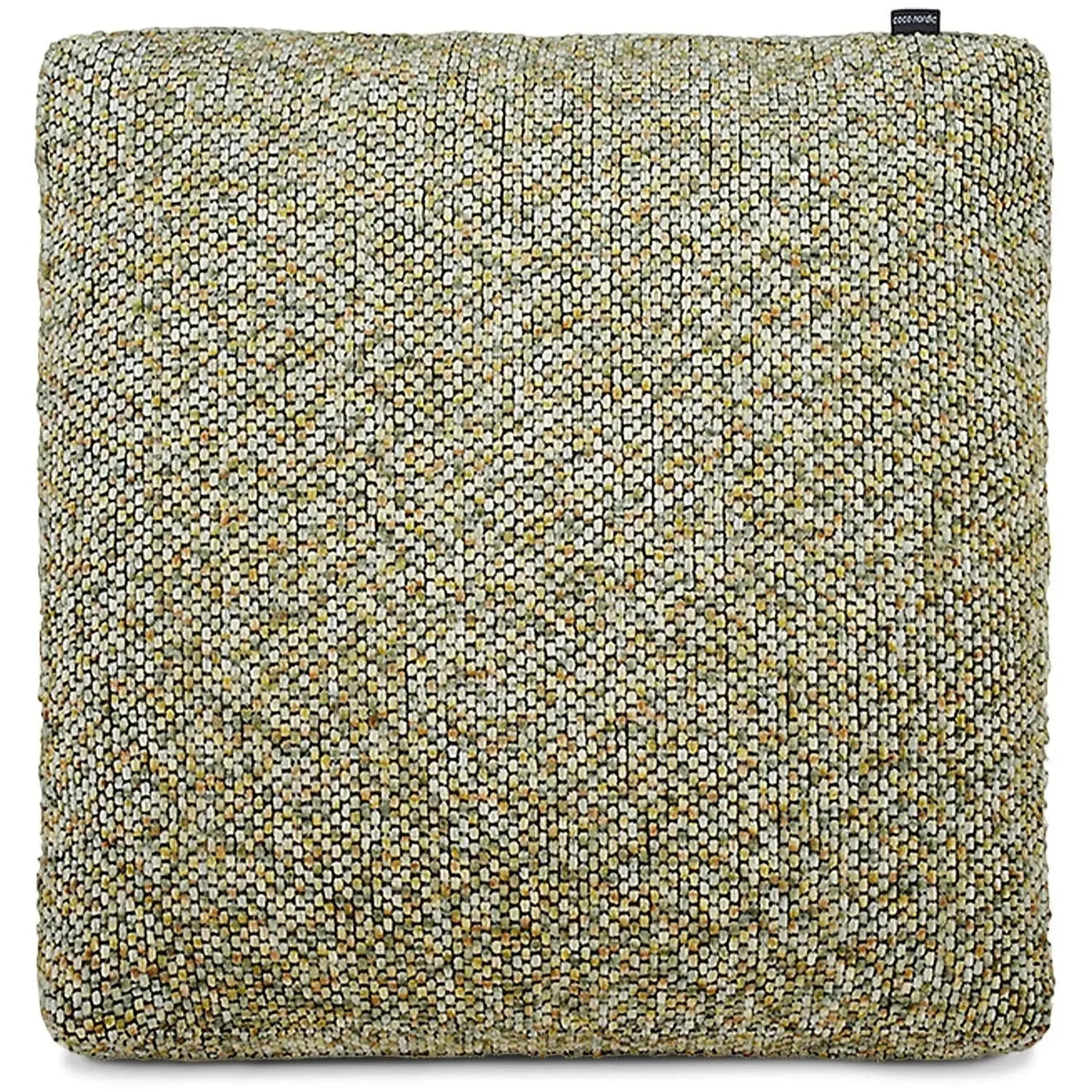 Modern fabric sofa pillow summer green in white background.
