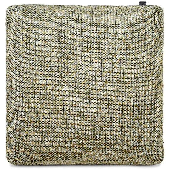Modern fabric sofa pillow summer green in white background.