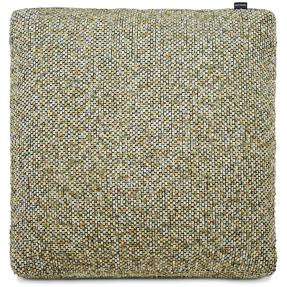 Modern fabric sofa pillow summer green in white background.