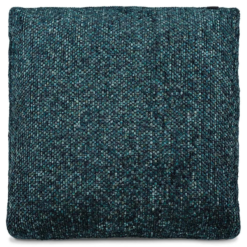 Modern fabric sofa pillow winter blue in white background.