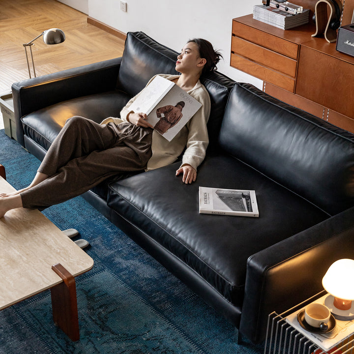Minimalist Genuine Leather 2 Seater Sofa UNIQUE