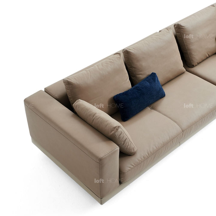 Minimalist genuine leather 4 seater sofa connery conceptual design.