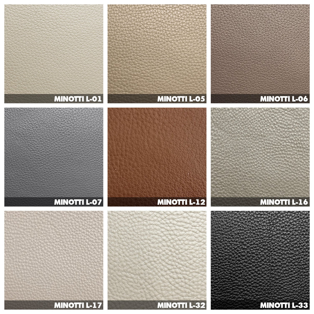 Minimalist genuine leather bed alys color swatches.