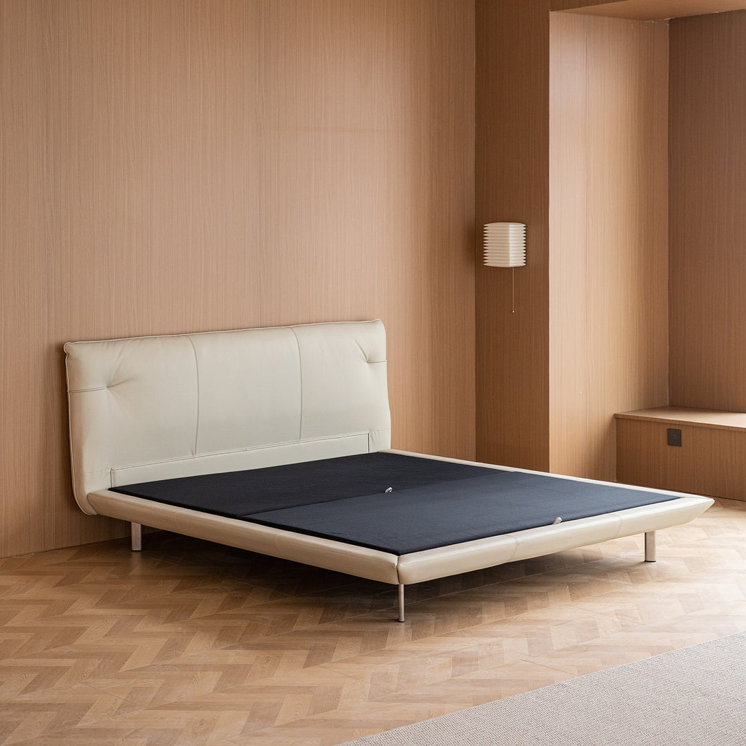 Minimalist Genuine Leather Bed RHINE