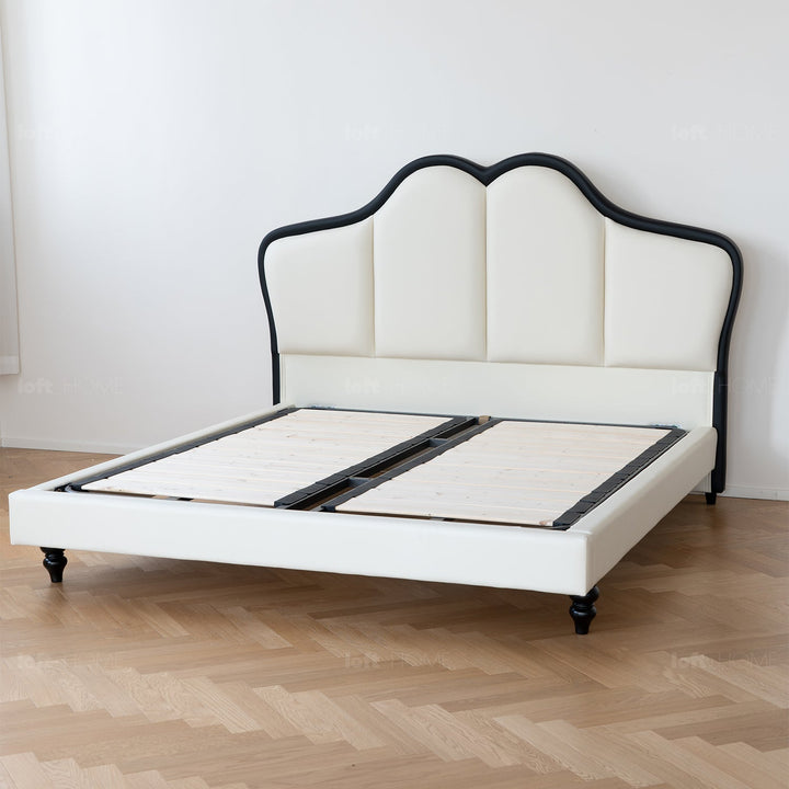 Minimalist leather bed butterfly environmental situation.