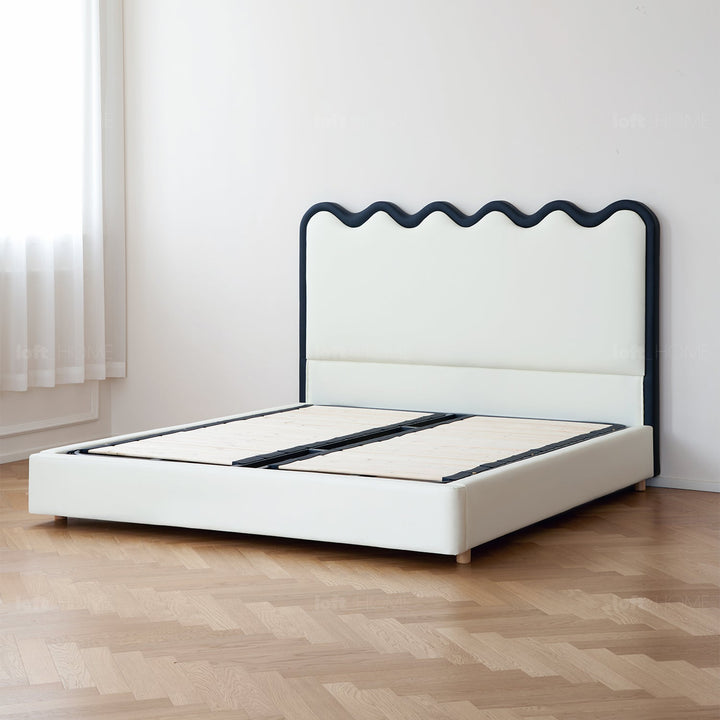 Minimalist leather bed ripple environmental situation.