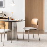 Minimalist ash wood veneer cotton fabric dining chair aeri primary product view.