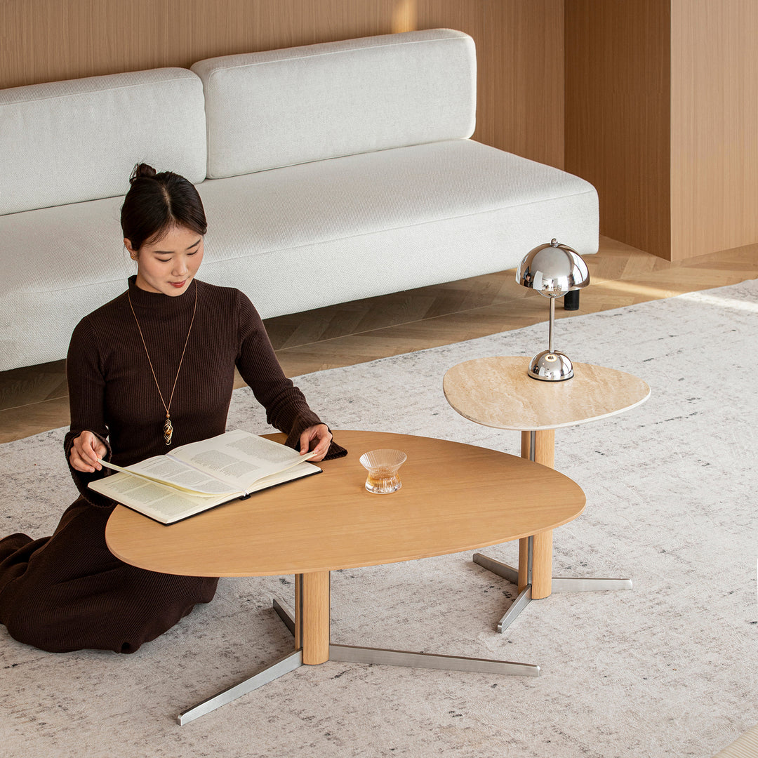 Minimalist oak wood veneer sintered stone coffee table set sol size charts.