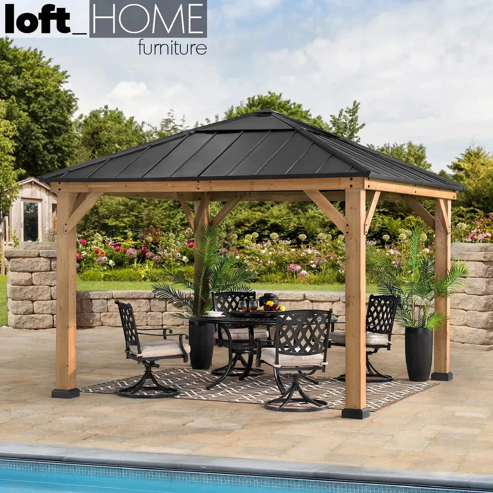 Rustic outdoor gazebo harmony material variants.