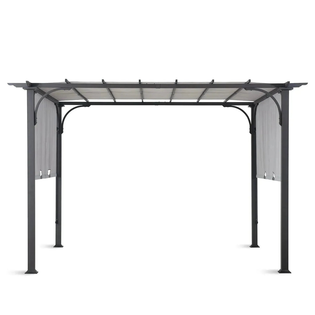 Contemporary outdoor pergola oasis in details.