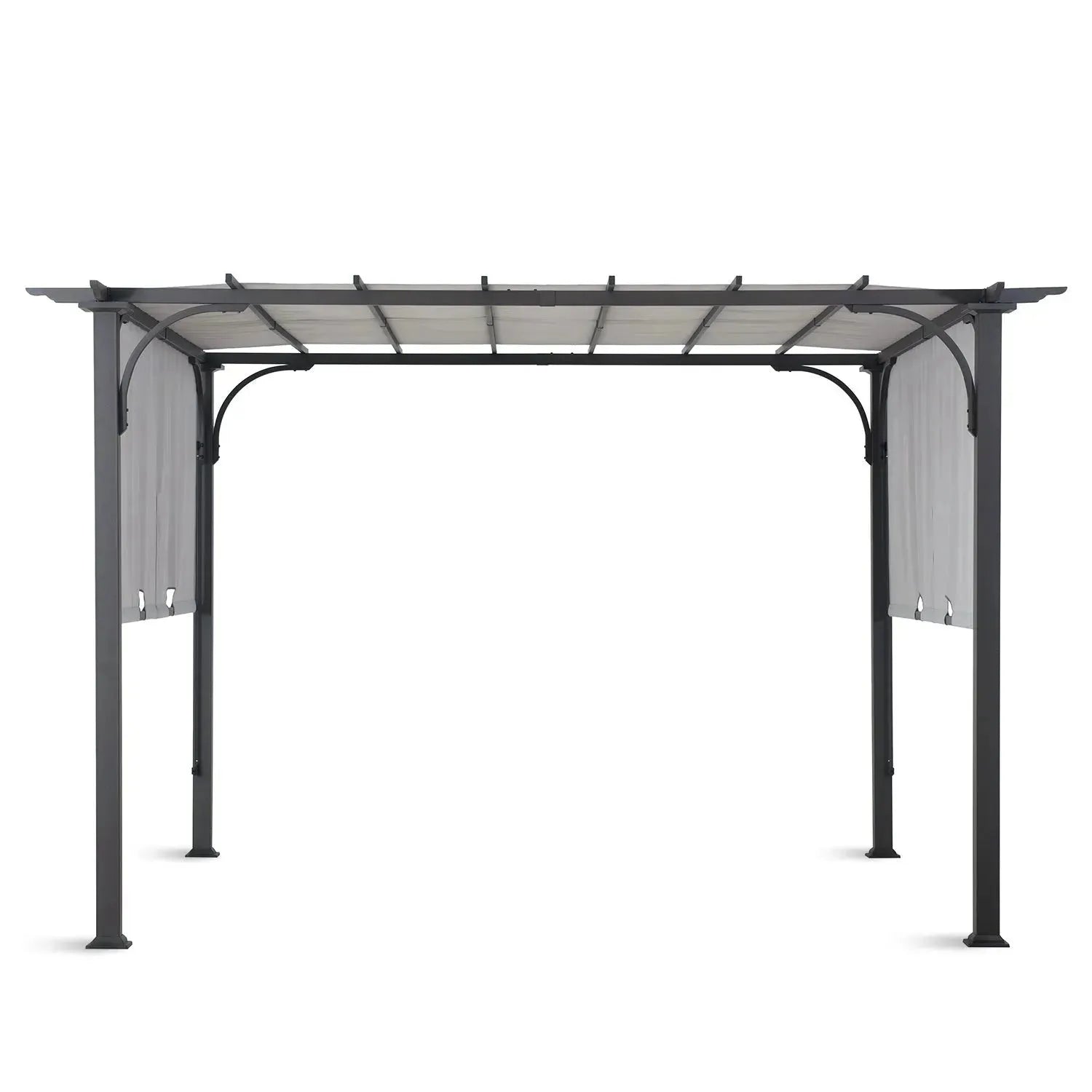 Contemporary outdoor pergola oasis in details.