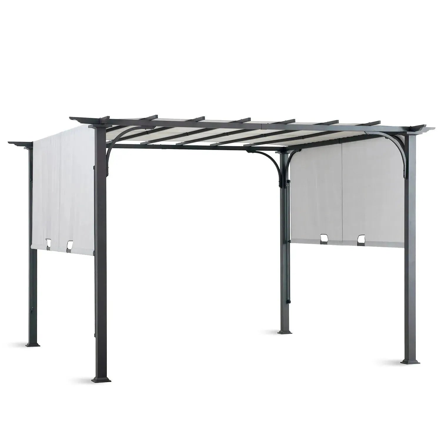 Contemporary outdoor pergola oasis layered structure.