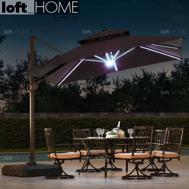 Bauhaus outdoor umbrella luna in real life style.