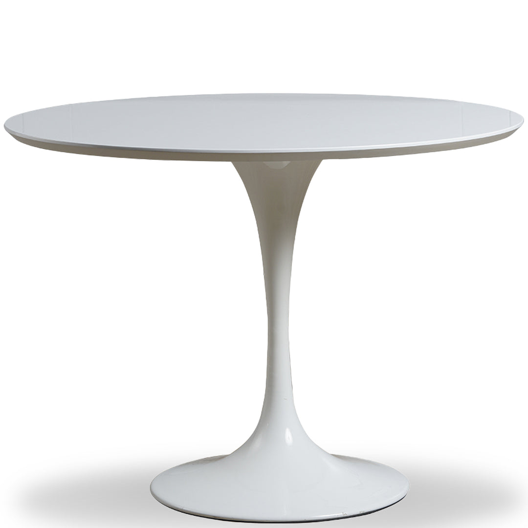 Minimalist plywood round dining table tulip in still life.