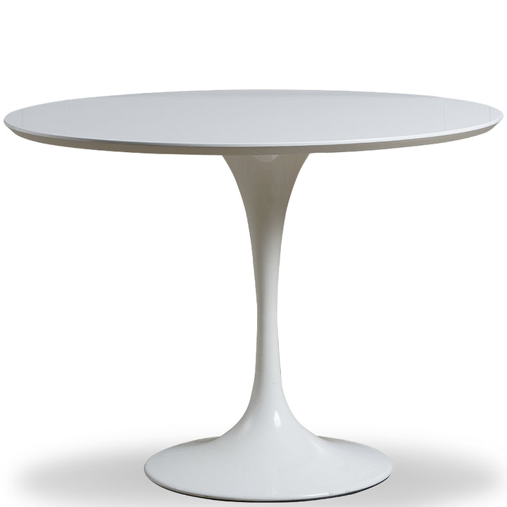 Minimalist plywood round dining table tulip in still life.