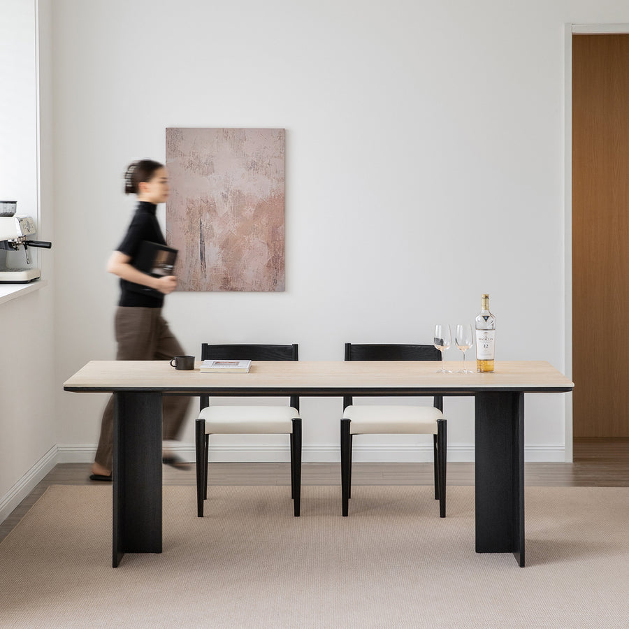 Minimalist sintered stone dining table black oslo primary product view.