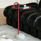 Minimalist steel marble side table loop primary product view.