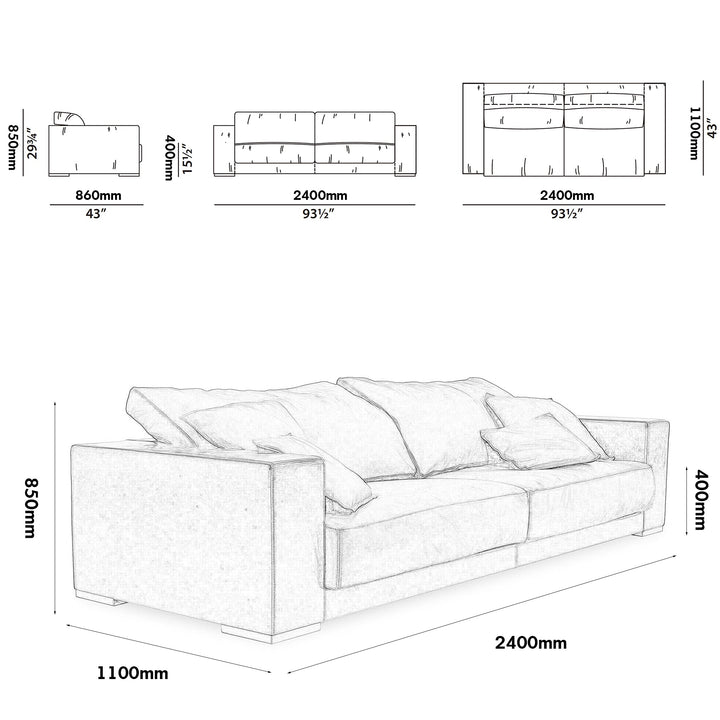 Minimalist suede fabric 3 seater sofa budapest size charts.