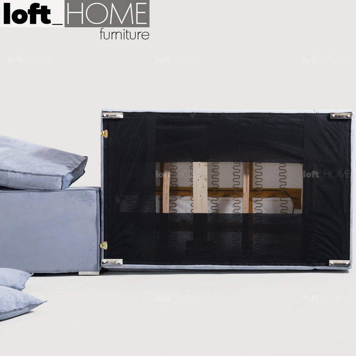 Minimalist suede fabric 3 seater sofa budapest in still life.