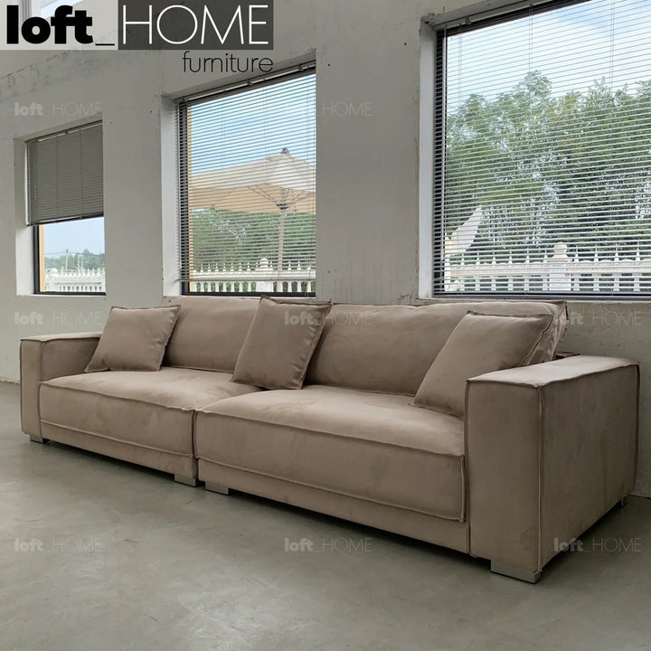 Minimalist suede fabric 3 seater sofa budapest conceptual design.