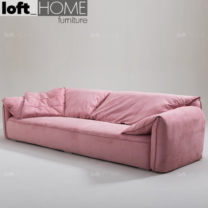 Minimalist suede fabric 3 seater sofa casablanca in details.
