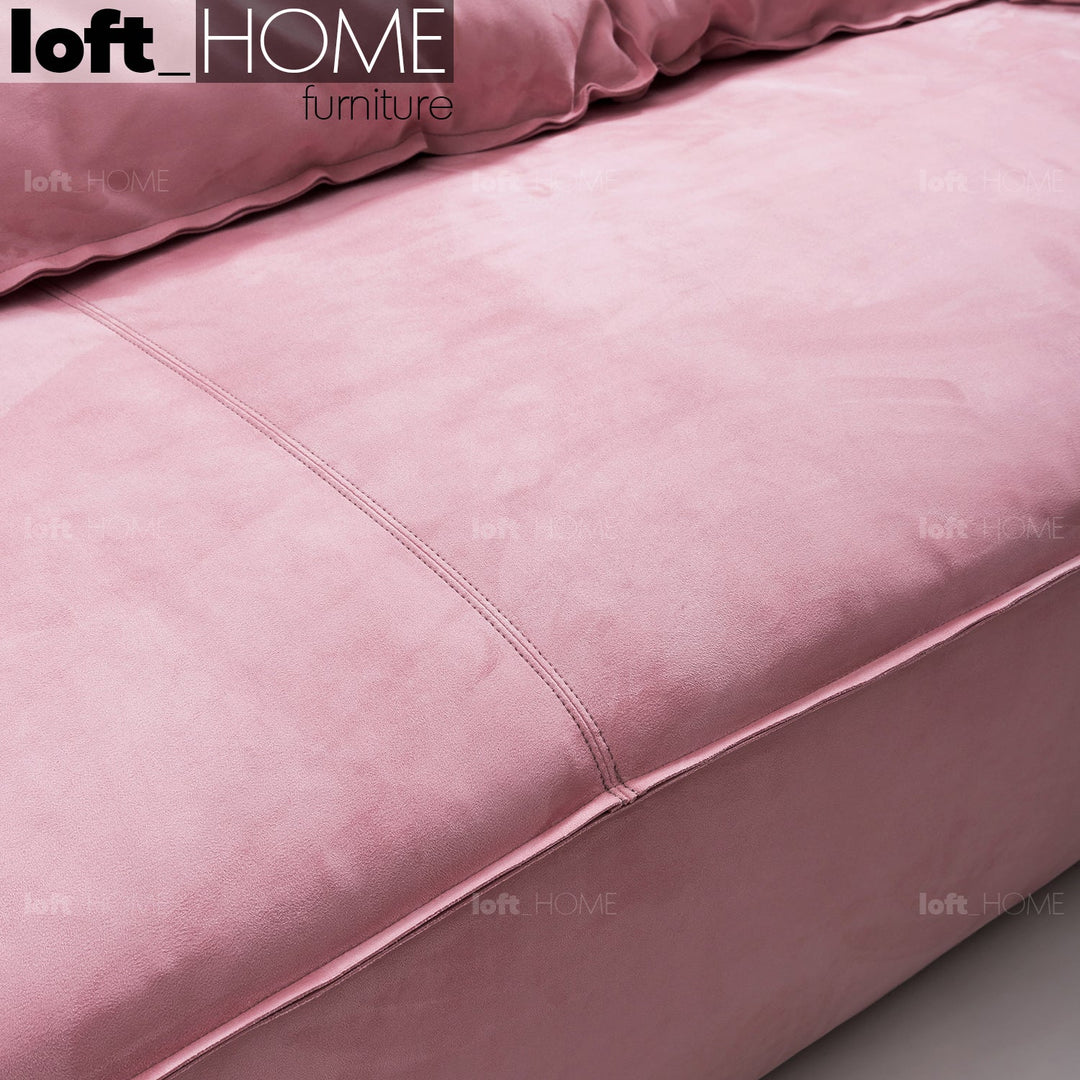 Minimalist suede fabric 3 seater sofa casablanca in still life.