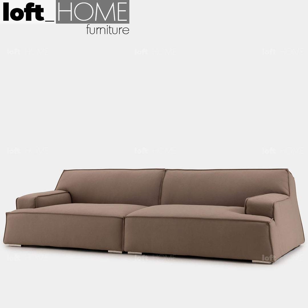 Minimalist suede fabric 3 seater sofa damasco situational feels.