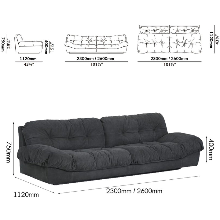 Minimalist suede fabric 3 seater sofa milano size charts.
