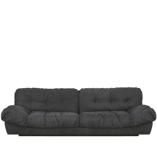 Contemporary suede fabric 3 seater sofa milano in white background.