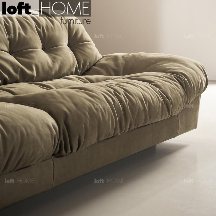 Minimalist suede fabric 3 seater sofa milano with context.