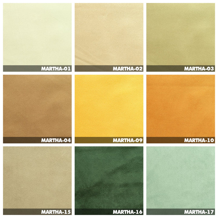 Minimalist suede fabric 3 seater sofa milano color swatches.
