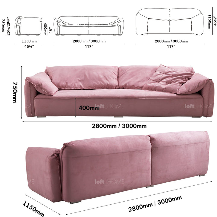 Minimalist suede fabric 4 seater sofa casablanca size charts.