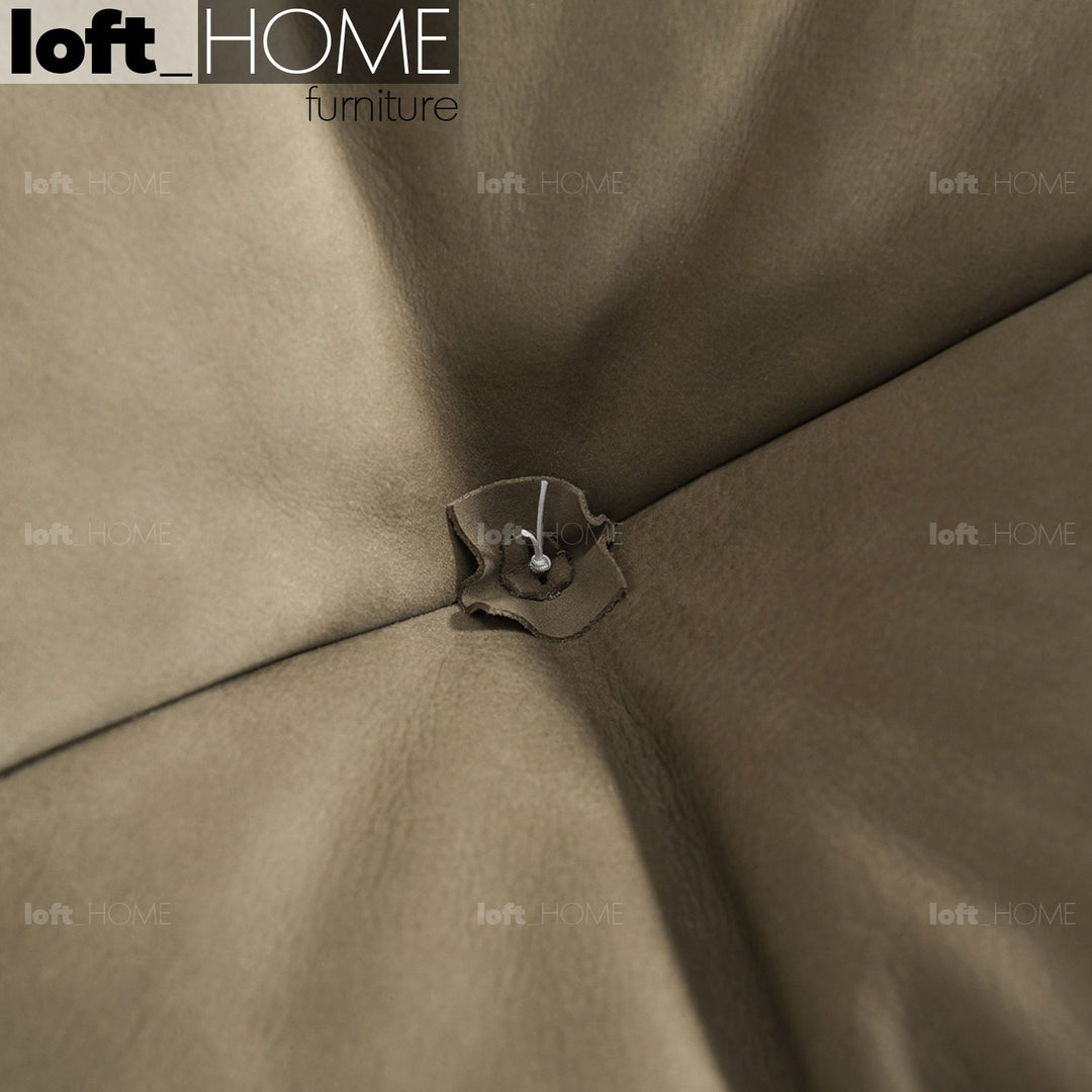 Minimalist suede fabric 4 seater sofa milano in panoramic view.
