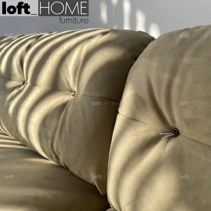 Minimalist suede fabric 4 seater sofa milano conceptual design.