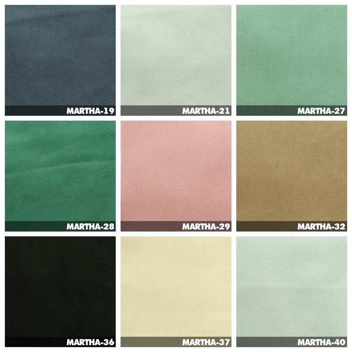 Minimalist suede fabric 4 seater sofa milano material variants.