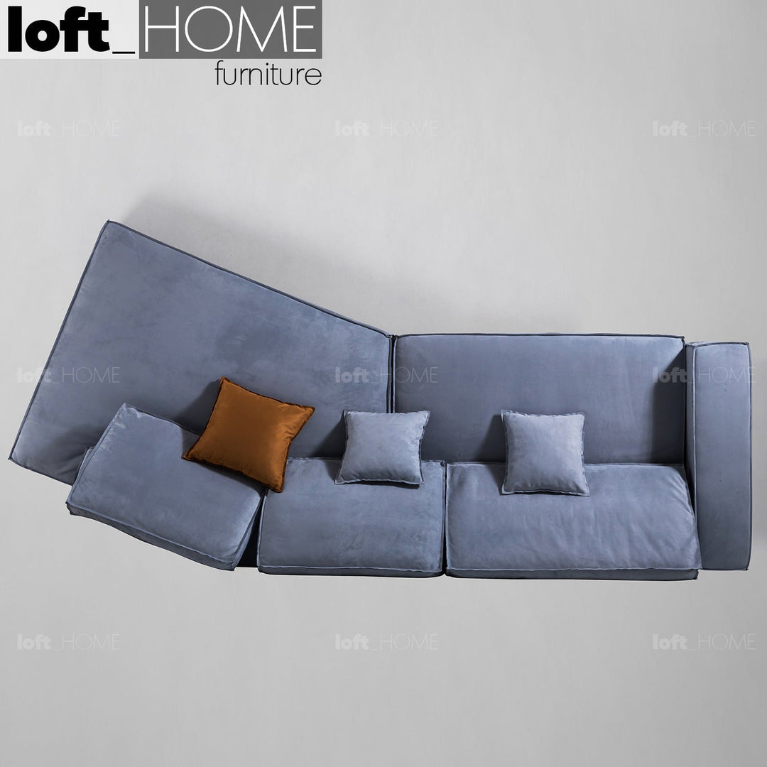 Minimalist Suede Fabric L Shape Sectional Sofa BUDAPEST 4+L