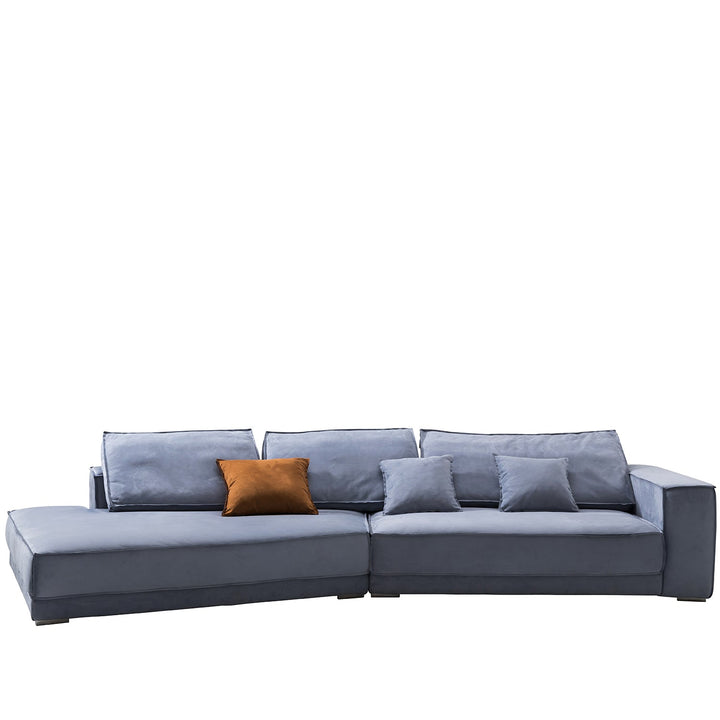 Minimalist suede fabric l shape sectional sofa budapest 4+l layered structure.