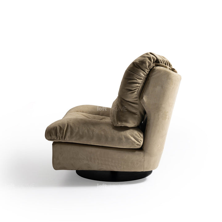 Minimalist suede fabric revolving 1 seater sofa milano in details.