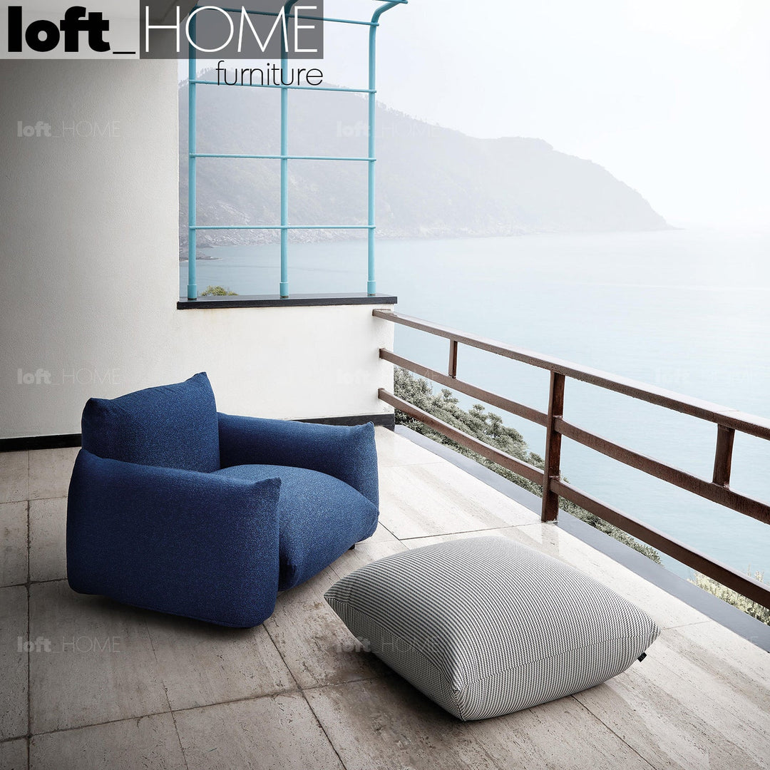 Minimalist teddy fabric 1 seater sofa marenco conceptual design.