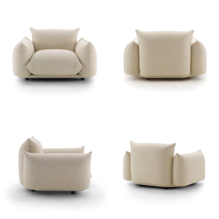Minimalist teddy fabric 1 seater sofa marenco layered structure.