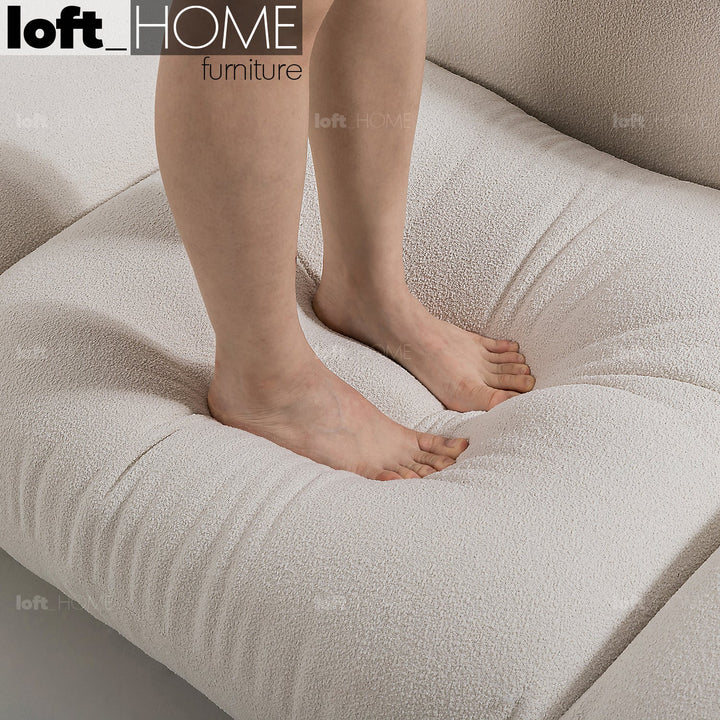 Minimalist teddy fabric 3 seater sofa marenco conceptual design.