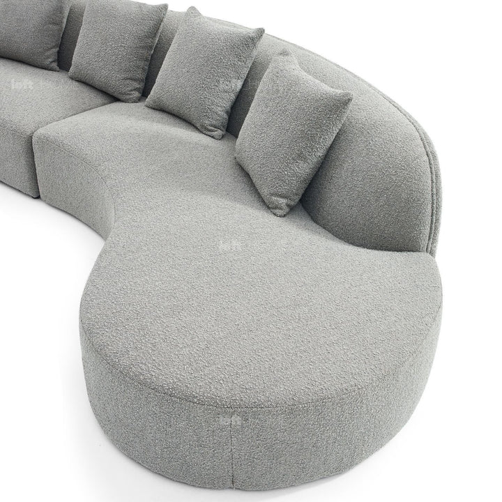 Minimalist teddy fabric l shape sectional sofa pierre 4+l in still life.