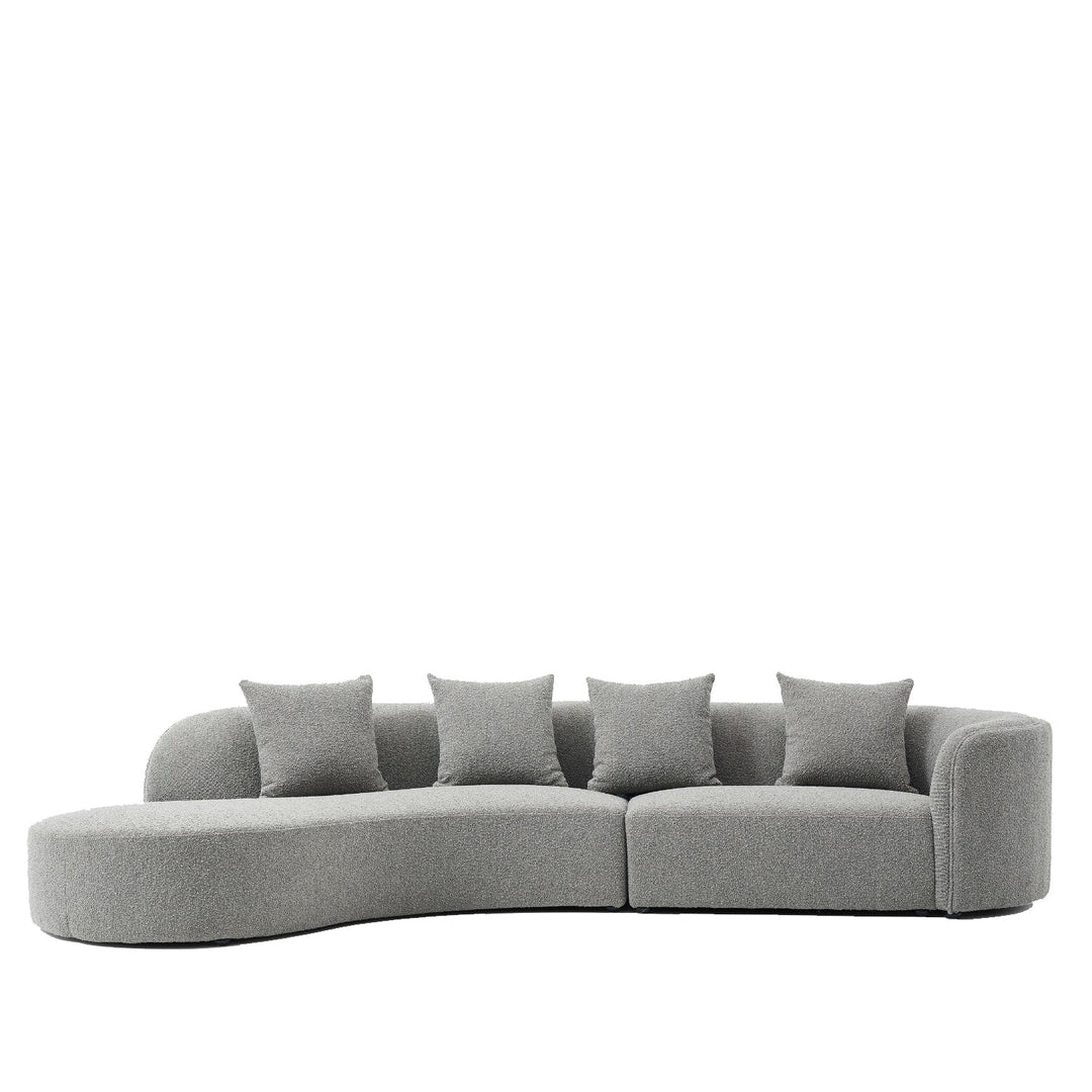 Minimalist Teddy Fabric L Shape Sectional Sofa PIERRE 4+L