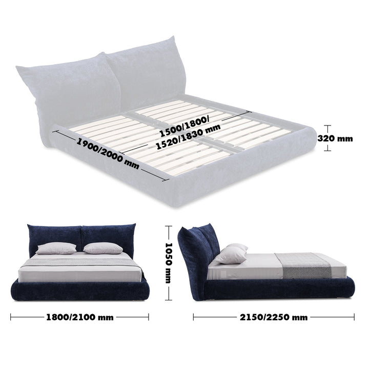 Minimalist velvet fabric bed standard size charts.