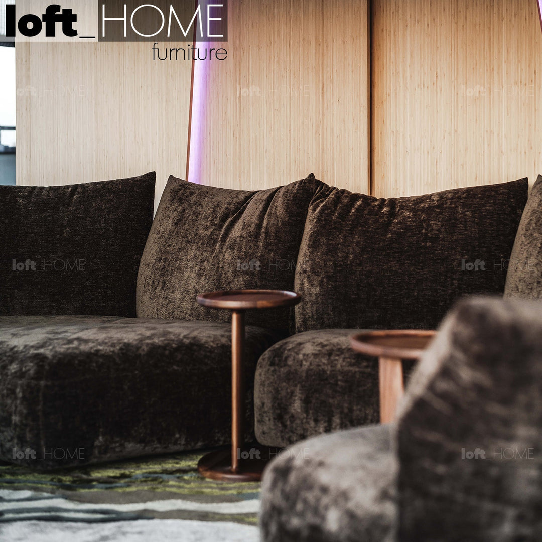 Minimalist velvet fabric l shape sectional sofa flower 2+l conceptual design.
