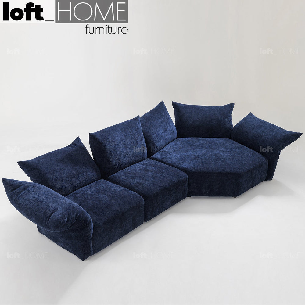 Minimalist velvet fabric l shape sectional sofa flower 2+l primary product view.