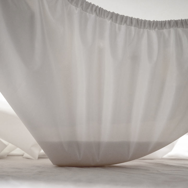 Minimalist water proof fabric bed sheet pure with context.