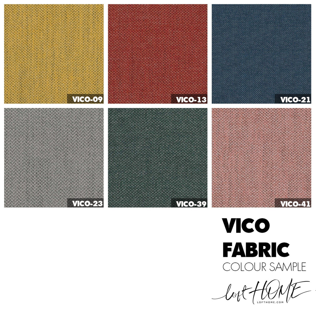 Minimalist wood fabric dining chair slicing color swatches.